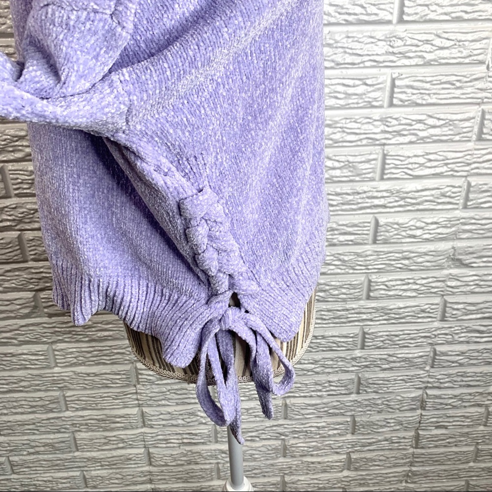 Blush & Bloom Purple Cropped Chenille Sweater - Picture 5 of 7